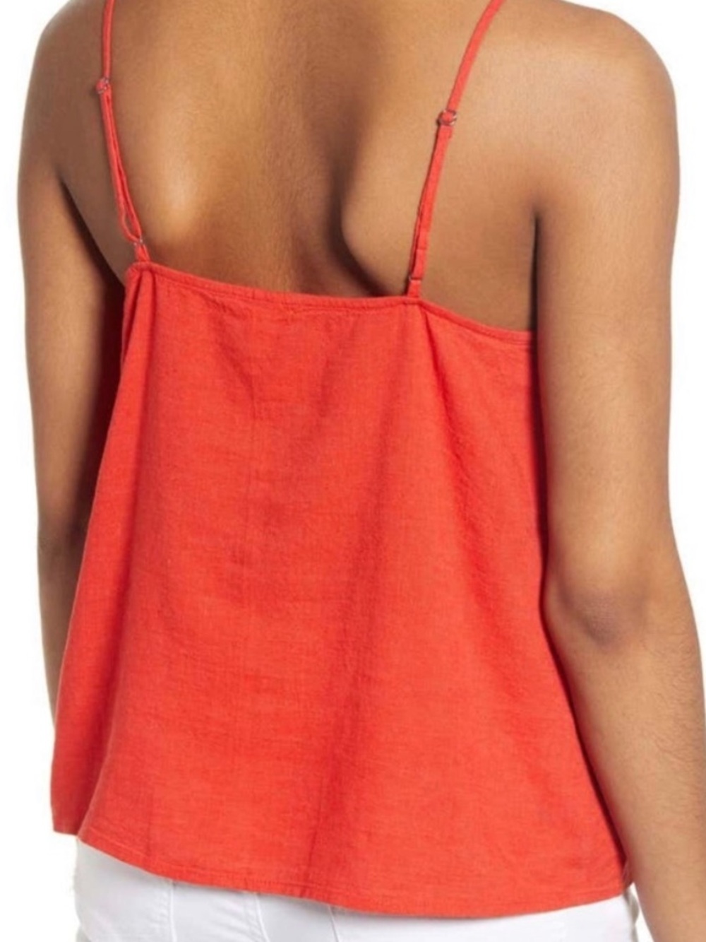 bp Red/Orange Button-Front Adjustable Spaghetti Strap Cami sz M - Picture 2 of 11